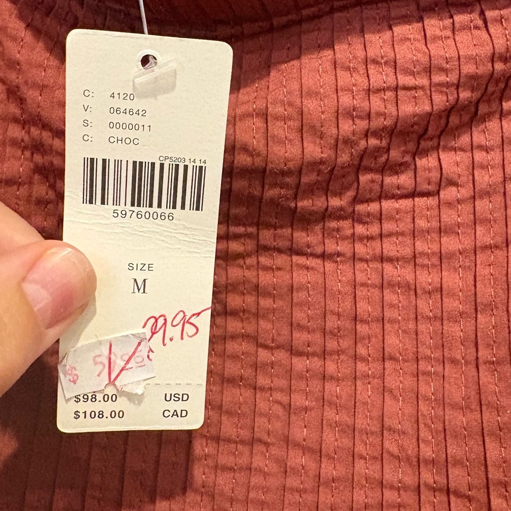 Anthropologie Rust Red A-Line Cotton Skirt - Picture 6 of 8